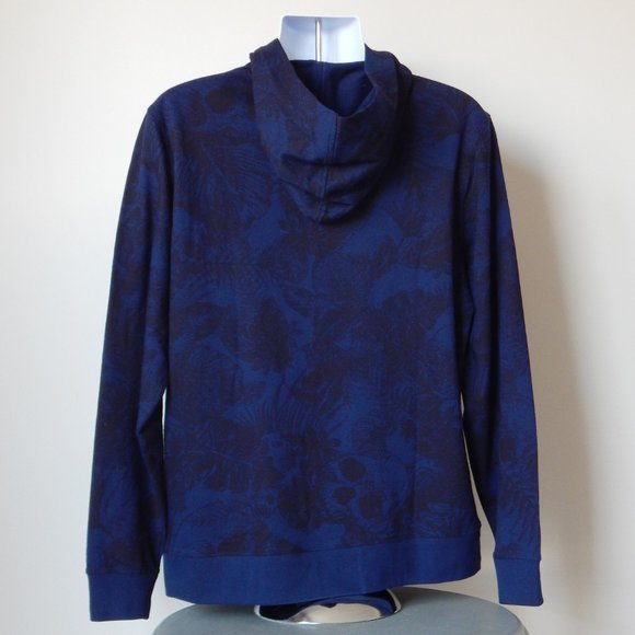 NWT Men’s ROBERT GRAHAM Tropic Thunder Hooded Pullover Sweatshirt Navy - Picture 5 of 8